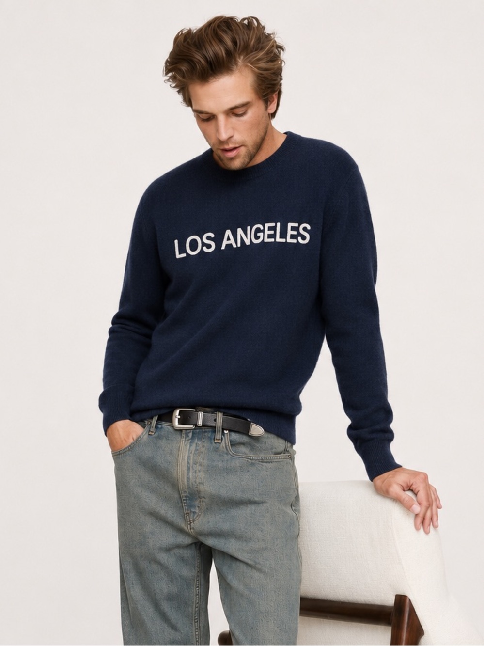 SAKS FIFTH AVENUE 100% CASHMERE LOS ANGELES SWEATER – XL
